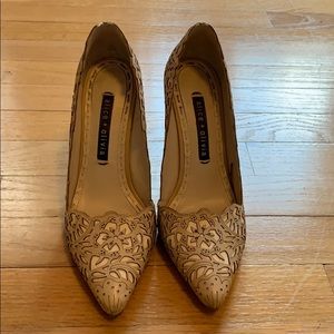 Leather laser cut pumps